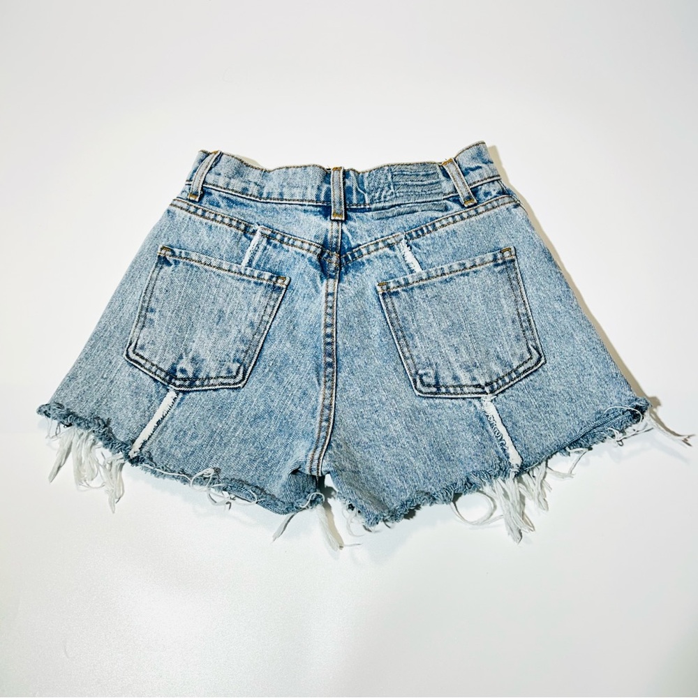 Revice Jean shorts High Rise Mom shorts distressed 100% cotton women size 26 - Picture 2 of 9